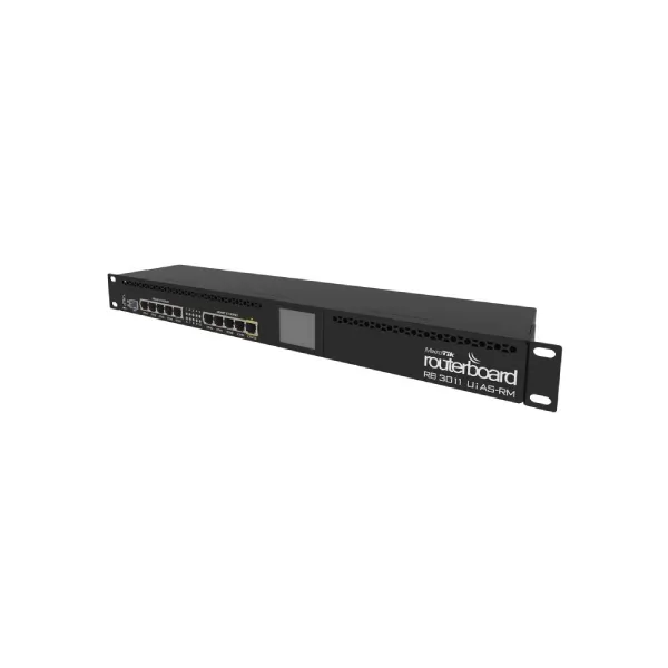 Mikrotik RB3011UiAS-RM RouterBOARD  with 1U rackmount case (UK)10 Ports Gigabit Copper, 1xSFP